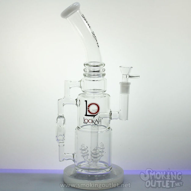 3-Arm Electric Sprinkler and Doughnut Perc, Recycler, Double Chamber Lookah Glass Water Pipe