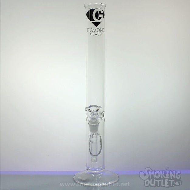 Diffused Downstem Perc, 16" Straight Tube Diamond Glass Bong
