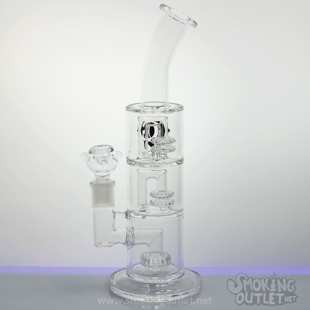 Triple Showerhead Perc, Triple Chamber Bong by Diamond Glass Smoking