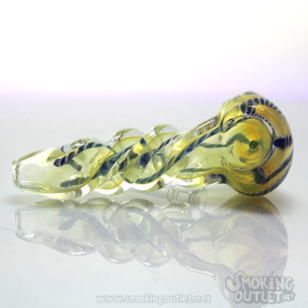 Hand Pipe-Spiral Shank Inside-Out Glass Spoon