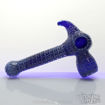 Hand Pipe-Cobalt Blue Droplets Hammer Inside-Out Glass Bubbler