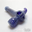 Hand Pipe-Cobalt Blue Droplets Hammer Inside-Out Glass Bubbler