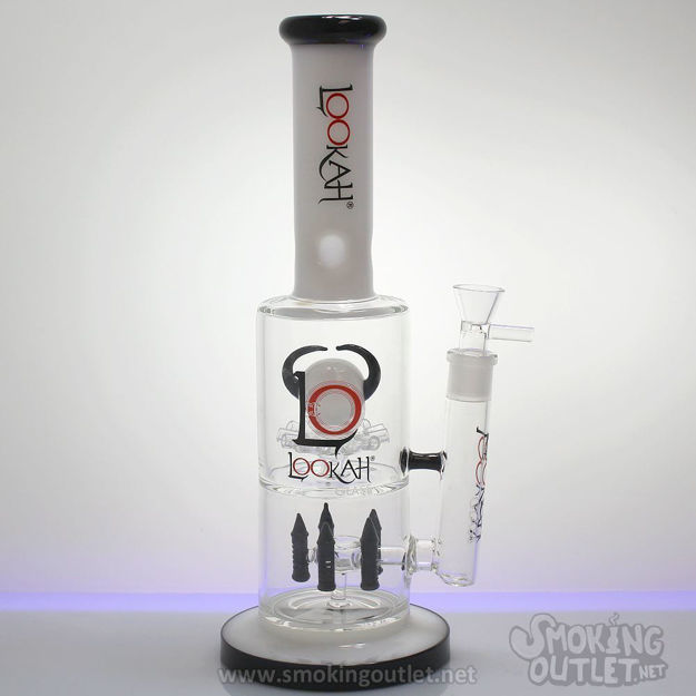 5-Bullet and Showerhead Perc, Double Chamber Lookah Glass Bong
