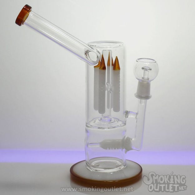 Water Pipe-Double Chamber Sidecar with Inline Diffuser and 4-Bullet Perc