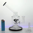 Showerhead Perc, Bent Neck Diamond Glass Ornamented Perc Water Pipe