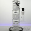 Triple 12-Arm Tree Perc, Triple Chamber Diamond Glass Water Pipe