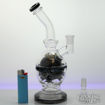 Showerhead and Swiss Perc, Bent Neck Diamond Glass Water Pipe