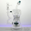 Showerhead and Channel Perc, Bent Neck Diamond Glass Water Pipe