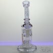 Inverted Showerhead and Swiss Perc, Bent Neck Diamond Glass Water Pipe