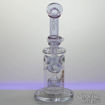 Inverted Showerhead and Swiss Perc, Bent Neck Diamond Glass Water Pipe