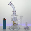 Inverted Showerhead and Swiss Perc, Bent Neck Diamond Glass Water Pipe