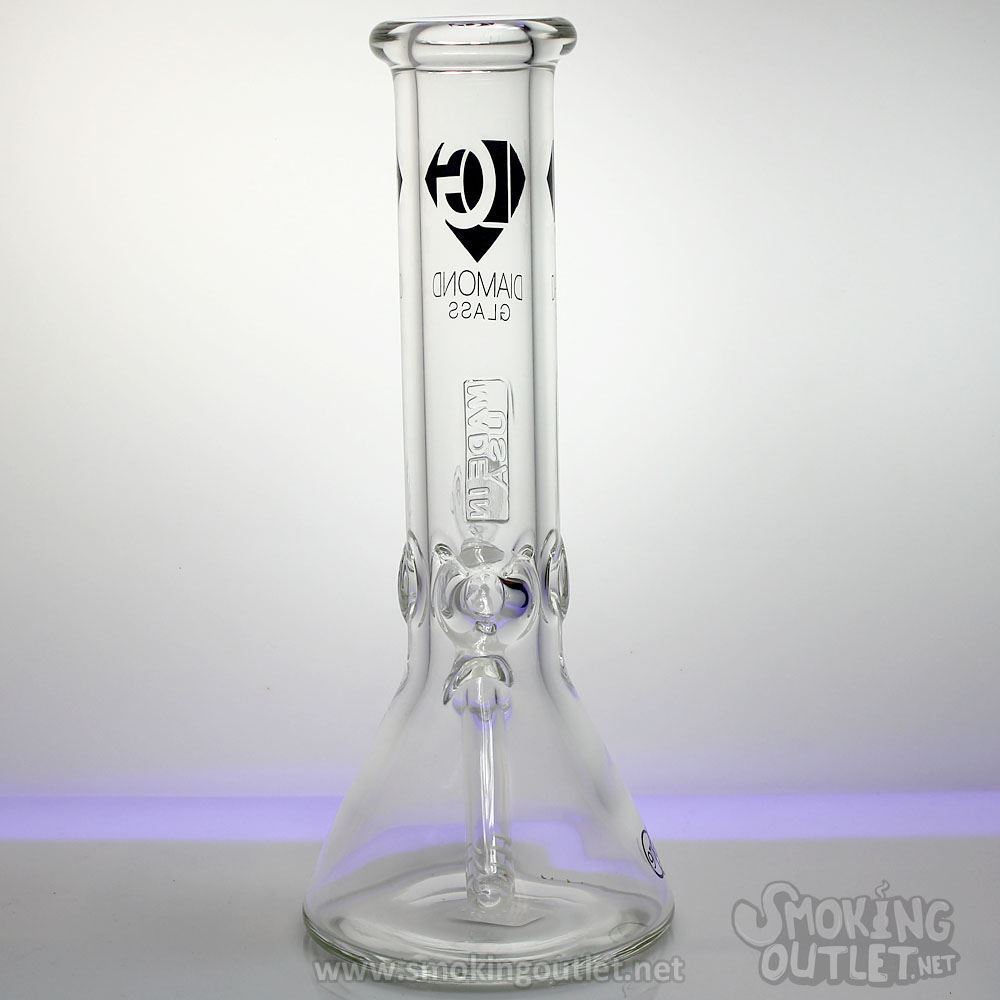 Diffused Downstem Perc Beaker Style Diamond Glass 9mm Thick Bong Smoking Outlet