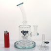 Cylinder Perc, Bent Neck Diamond Glass Water Pipe
