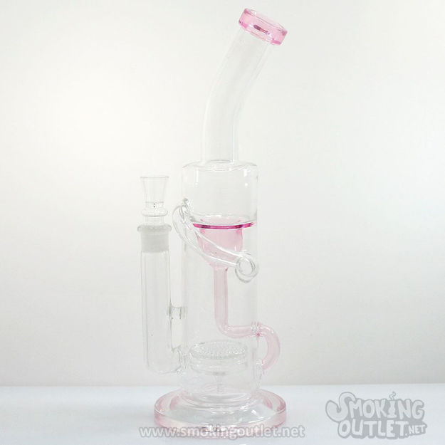 The Bridesmaid: Pink, Honeycomb Perc, Double Chamber Water Pipe w/ Recycler