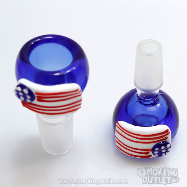 American Flag Male Glass Bowl Piece
