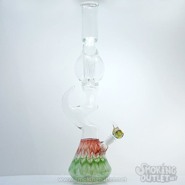 Diffused Inline and Dome Perc, Double Chamber Thorny Skull Bong	
