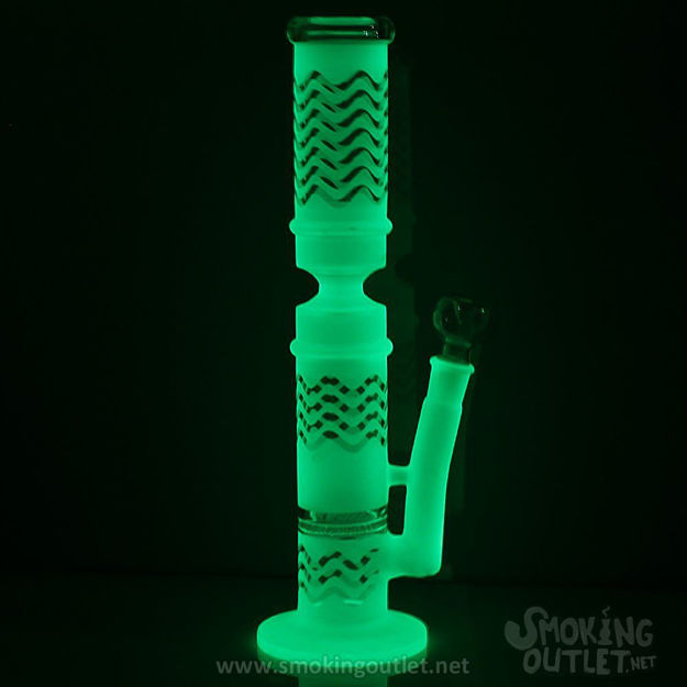 Glow in the Dark Double Chamber Honeycomb Perc Bong