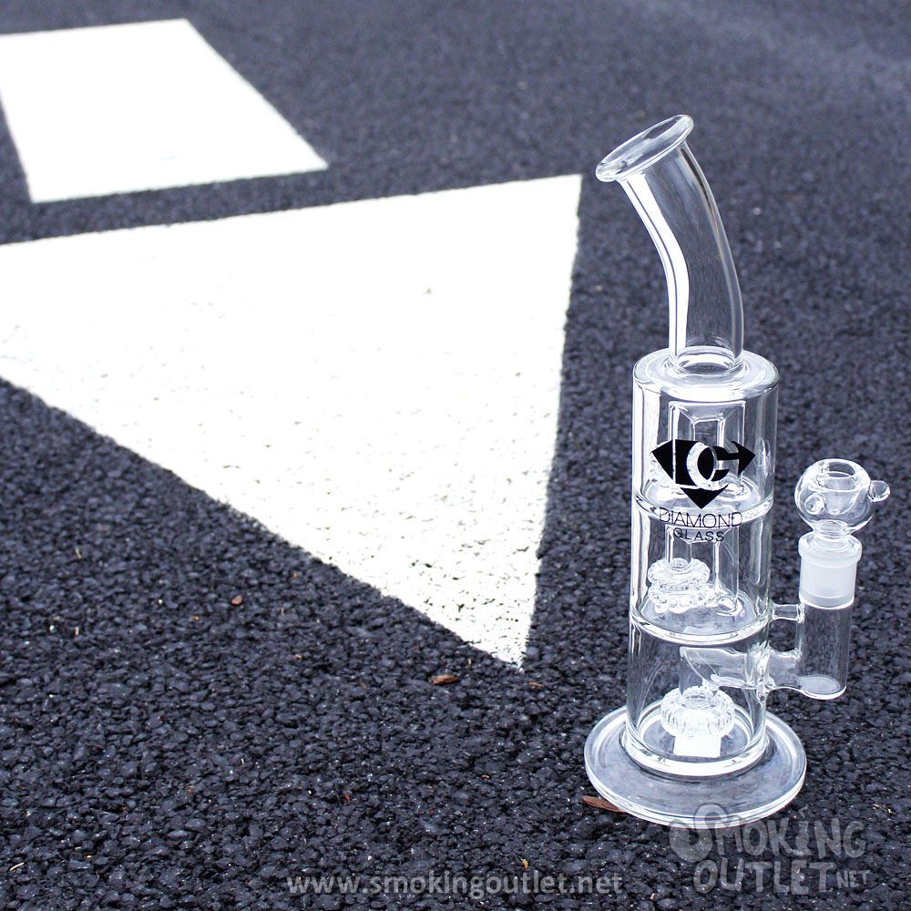 Triple Showerhead Perc, Triple Chamber Bong by Diamond Glass Smoking