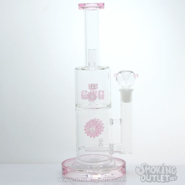 Showerhead Windmill And Double Gear Perc, Double Chamber Bong