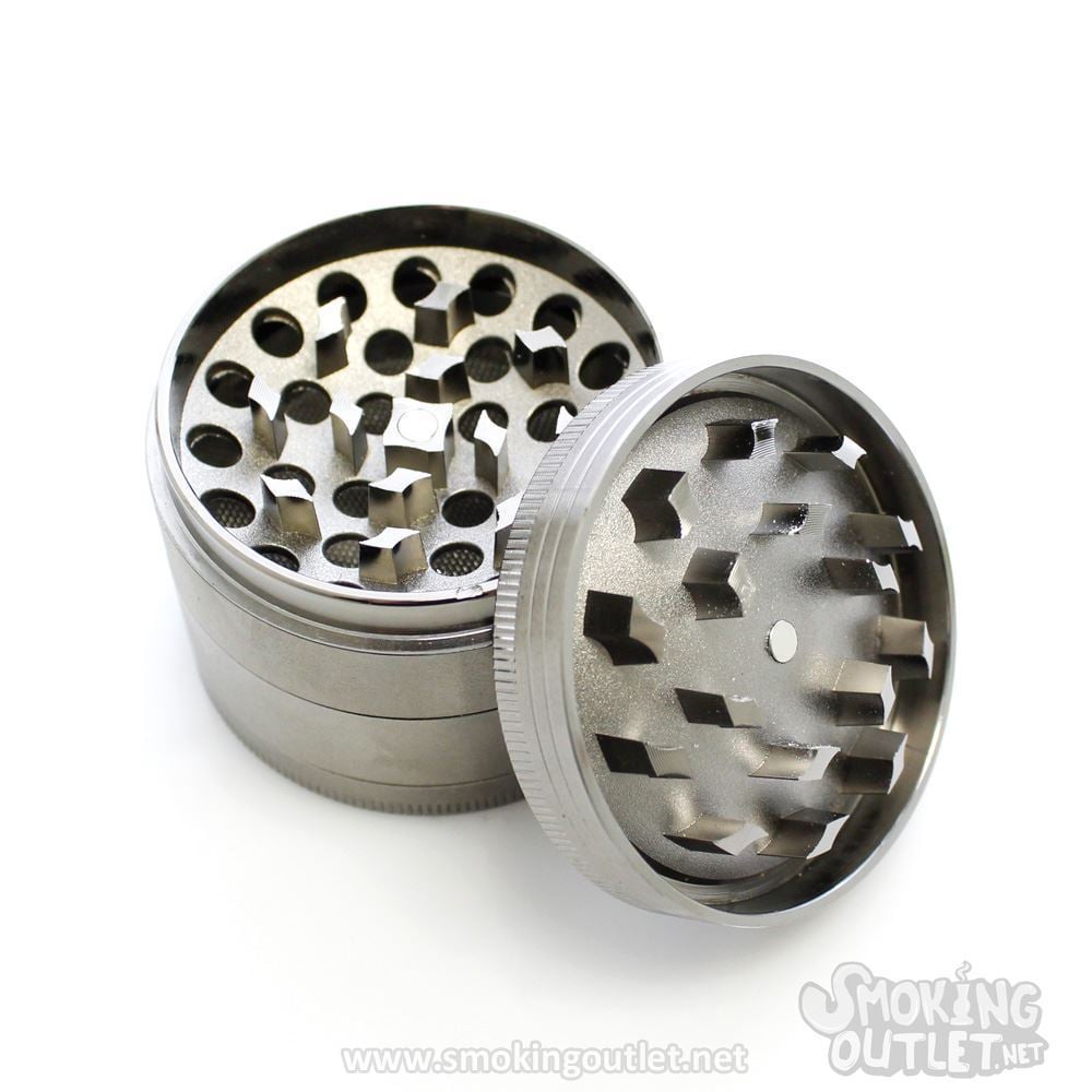 Chromium Crusher Concave 4-Piece Legal Herb Grinder | Smoking Outlet