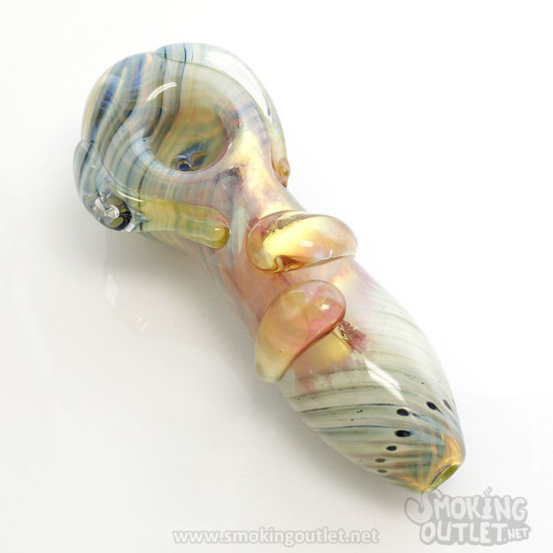 Pearl Swirl Glass Spoon Pipe