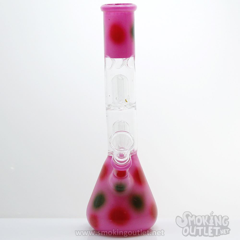 Spray Paint Double Ghost Perc Triple Chamber Beaker Bong Smoking Outlet