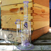 Magenta Honeybee by Illuminati Glass: Puck and Dome Perc, Double Chamber Bong