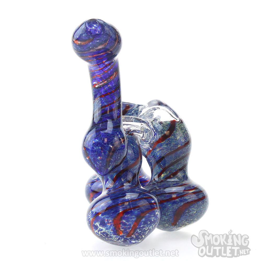 Blueberry Swirl Caravan Triple Bubbler | Smoking Outlet