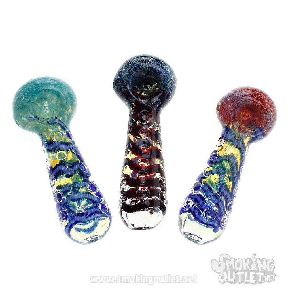 Yarn Twist Glass Spoon Pipe | Smoking Outlet