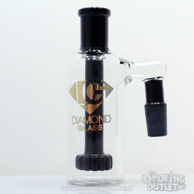 (AS-IS) Black Showerhead Perc Ashcatcher by Diamond Glass