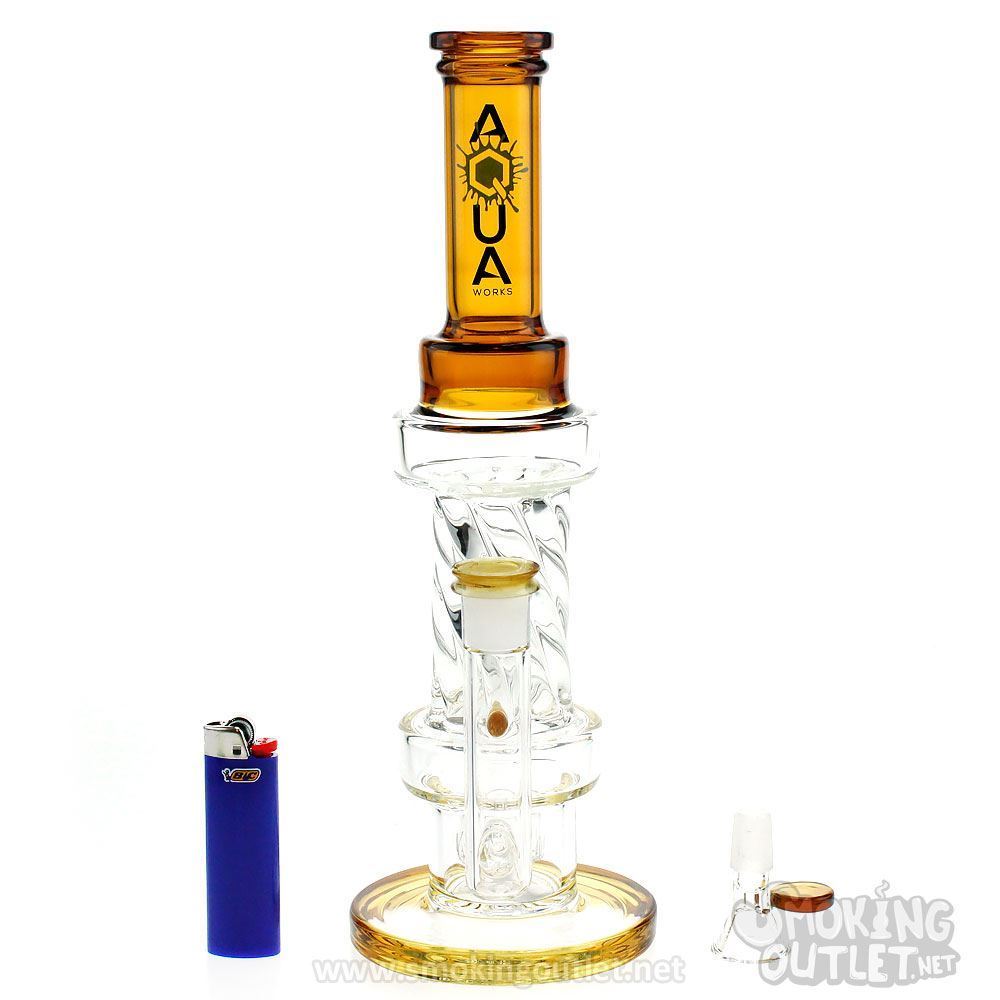 Twist Disk Percolator Bong by Aqua Works Glass Smoking Outlet