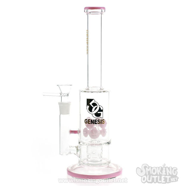 Cylinder And 8-Button Showerhead Perc, Double Chamber Genesis Glass Bong