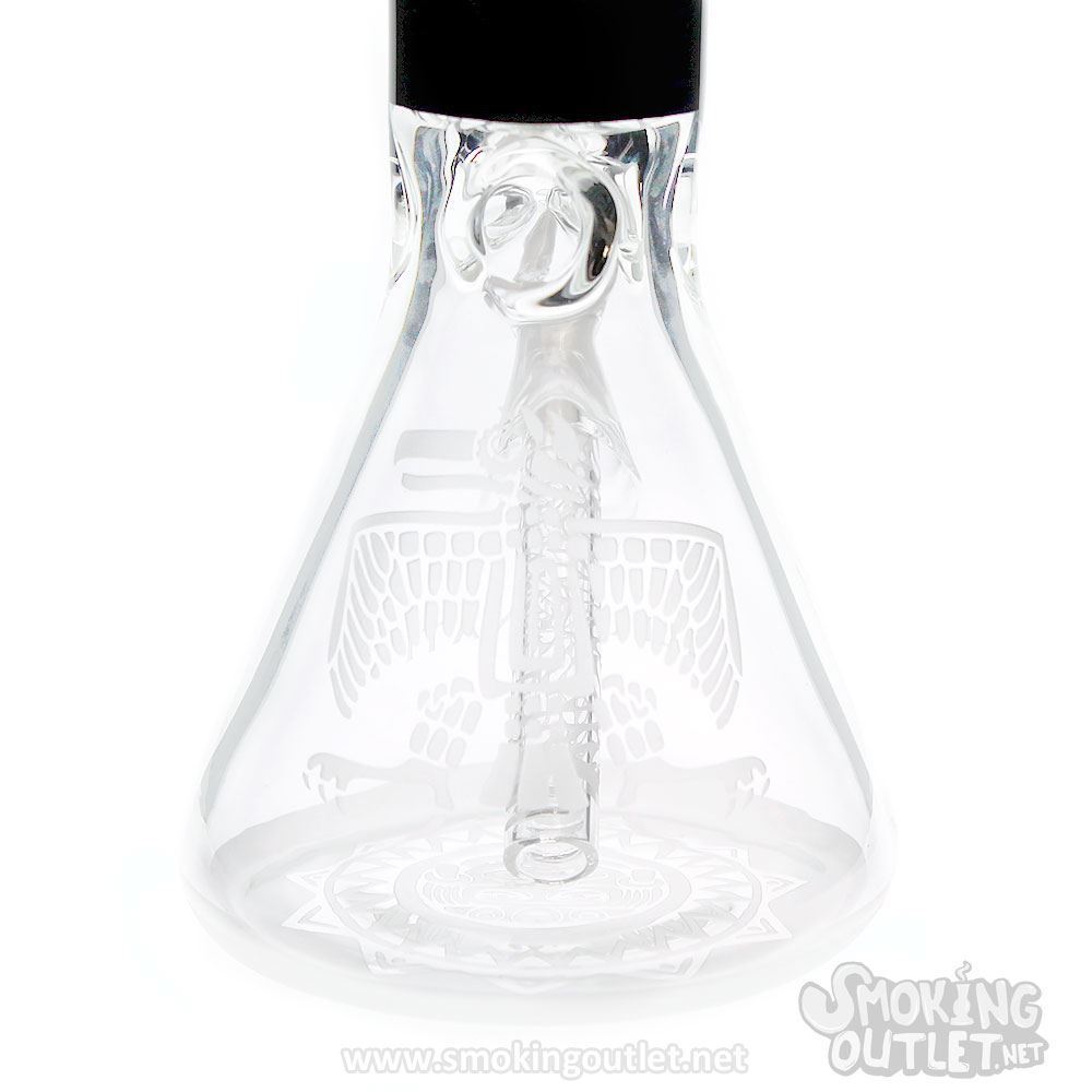 Fully Etched Aztec Beaker by Illuminati Glass | Smoking Outlet