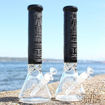 Fully Etched Aztec Beaker by Illuminati Glass