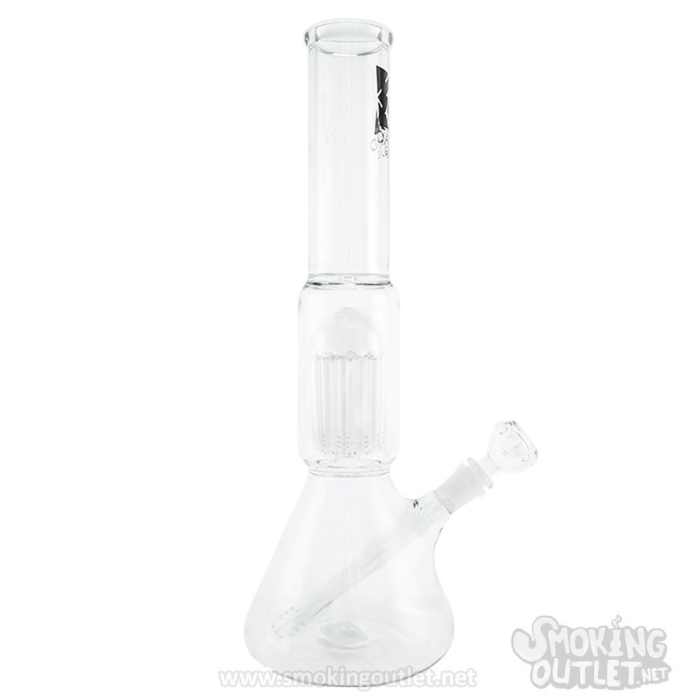 Downstem and 12Arm Tree Perc, Double Chamber Diamond Glass Bong