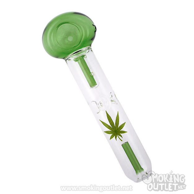 Green Leaf Glass Spoon Pipe