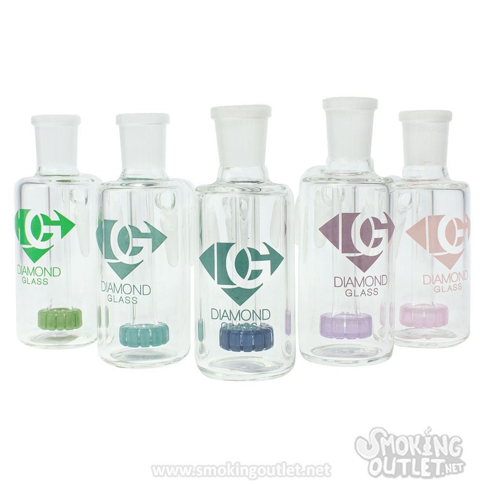 Colored Disc Perc 45° Ash Catcher by Diamond Glass Smoking Outlet