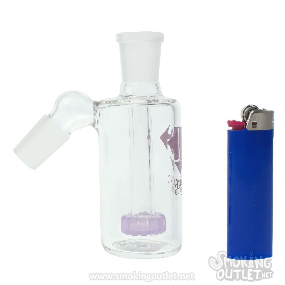 Colored Disc Perc 45° Ash Catcher by Diamond Glass Smoking Outlet