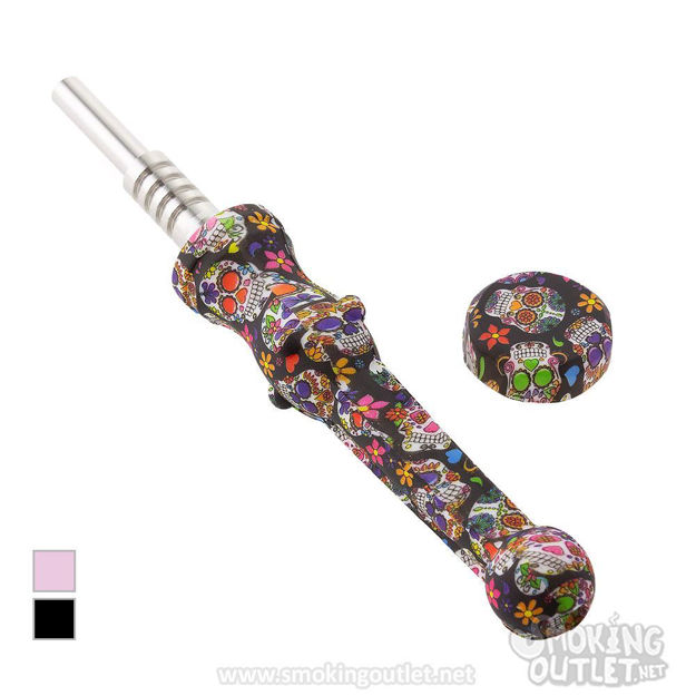 Day Of The Dead Silicone Honey Straw
