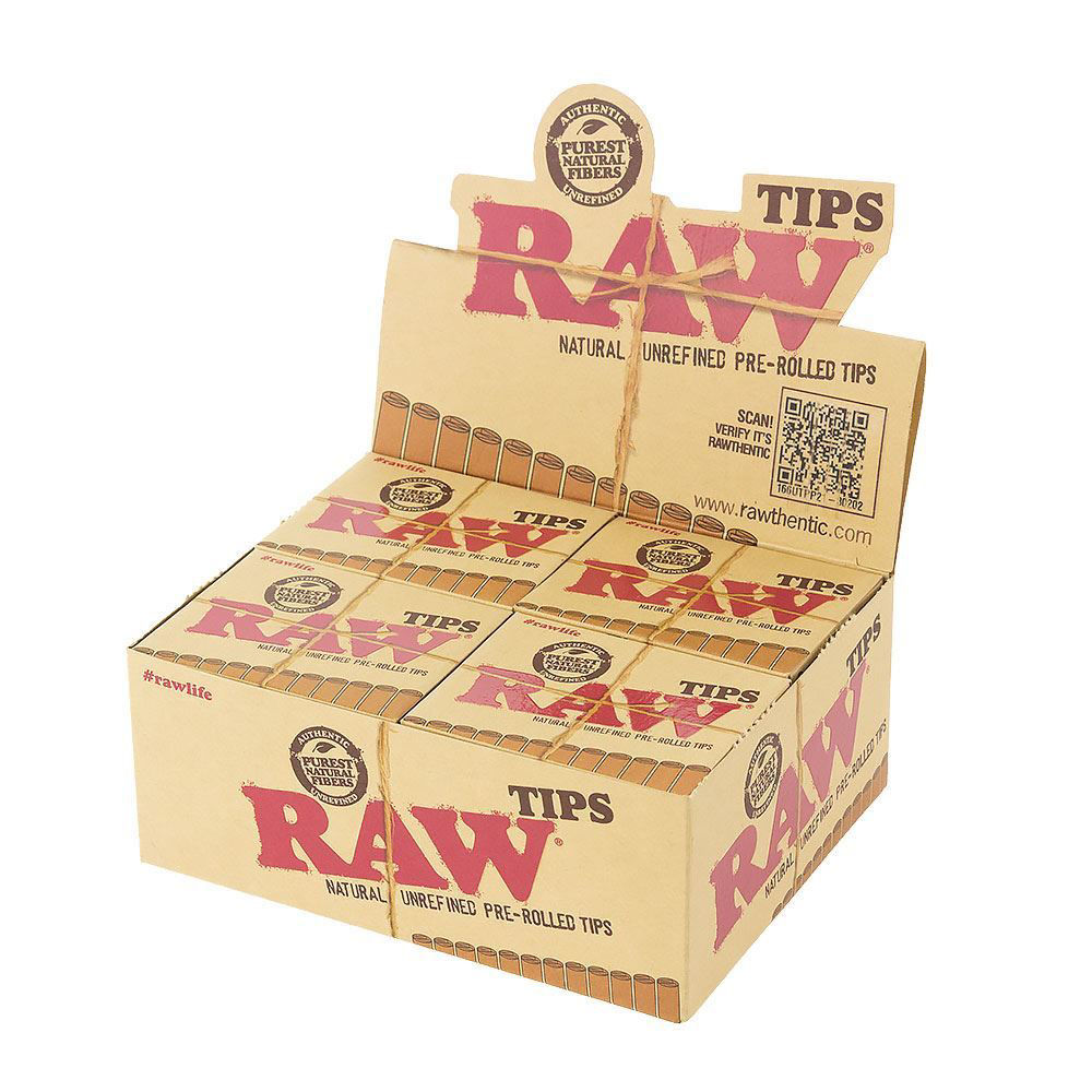 RAW Pre Rolled Filter Tips Box Smoking Outlet