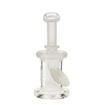 8" Tattoo Glass water pipe with frosted etching, leaf design, and showerhead perc. Back view.