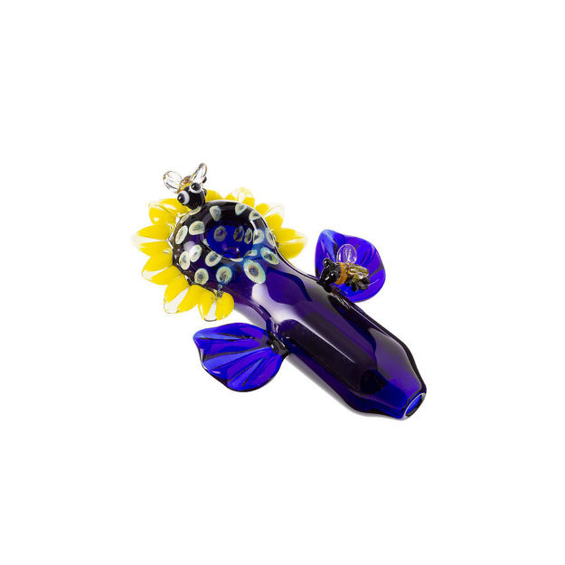 Sunflower Spoon Pipe by Apollo Glassworks