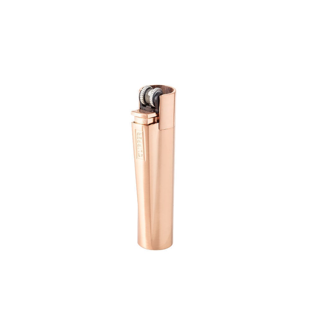 CLIPPER Rose Gold Butane Lighter & Case Smoking Outlet