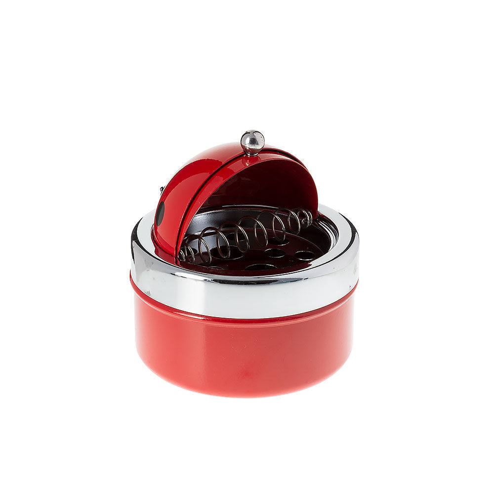 Ladybug Love Flip Lid Metal Ashtray Smoking Outlet