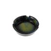 Green and black ashtray with white stars and 3 joint-holding indents