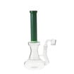 10" Dab Pipe with honeycomb perc, wide chamber and green neck. Side view