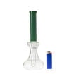10" Dab Pipe with honeycomb perc, wide chamber and green neck. Front view