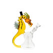 7” Dragon water pipe with recycler and light blue dragon mouthpiece. Side view.
