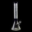 15" Clear Cali Cloudx beaker bong with frosted Egyptian pattern and dark blue accents.