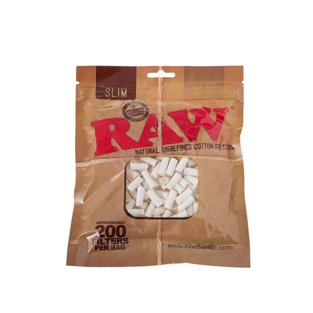 RAW Pre-Rolled Cotton Tips 200pc, front of package.